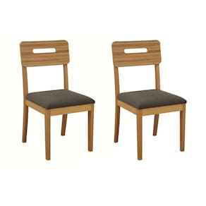 Cadeira Sala de Jantar Lila 2CMM011CA Premium Madeira Maciça Kit 2 Un Carvalho/Boucle Chocolate - Kappesberg