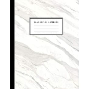 Caderno de composição Genérica White Marble College Ruled