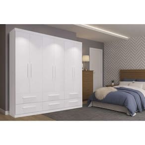 Guarda Roupa Casal 6 Portas e 6 Gavetas PH 1691 Branco - Herval