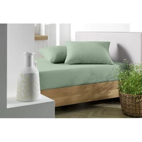 Lençol De Malha 100% Algodão Com Elástico Solteiro Soft - Verde Hortelã