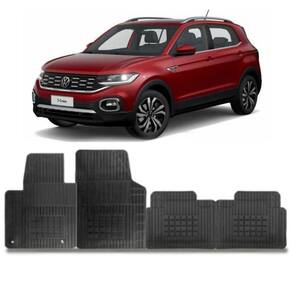 Tapete Borracha Vw T-Cross 2019 Em Diante Com Furos 4 Peças