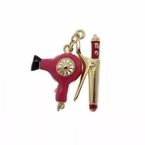 Pingente Secador Chapinha Cabeleireira Folheado Ouro 18k