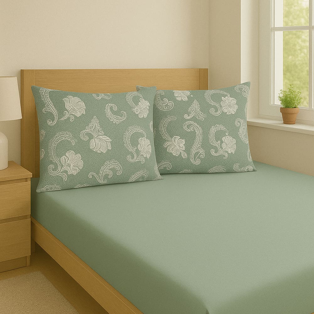 Jogo de Cama Malha 100% Algodão Lençol Fronhas King Soft - Renda Francesa