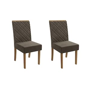 Cadeira Sala de Jantar Gardênia 2CAD149 Madeirado Kit 2 Un Canela/Suede Capuccino - Kappesberg