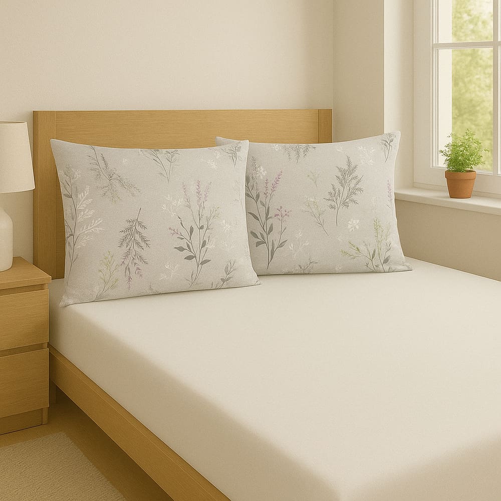Jogo de Cama Malha 100% Algodão Lençol Fronhas Queen Soft - Florata