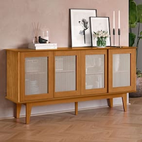 Balcão Buffet Tasmânia 4 Portas 4 Prateleiras Natural - Pnr Móveis