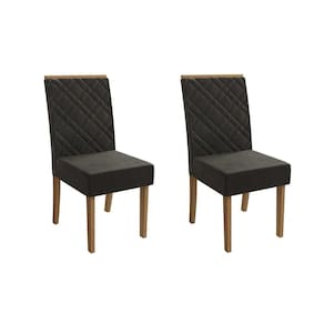 Cadeira Sala de Jantar Gardênia 2CAD149 Madeirado Kit 2 Un Canela/Suede Grafite - Kappesberg