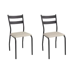 Cadeira Sala de Jantar Bali 2C141PRF Aço Kit 2 Un Preto/ano Bege - Kappesberg