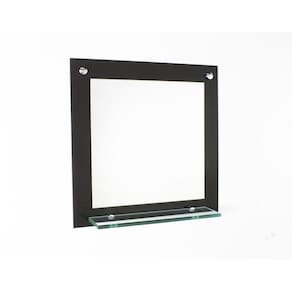 Espelho Para Banheiro Com Prateleira 40Cm Preto