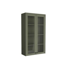 Armário Aéreo p/ Cozinha Évora PH 3129 c/ 2 Portas c/ Vidro 80cm Verde - Herval