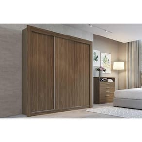 Guarda Roupa Casal 3 Portas de Correr e 2 Gavetas PH 1681 Nogueira - Herval