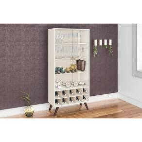 Cristaleira Sala Jantar RT 3150 c/ 2 Portas de Vidro 80cm Off White - Movelbento
