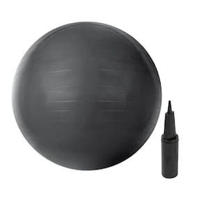 Bola De Ginástica 75Cm Cinza Para Pilates Com Bombar De Ar