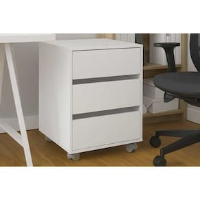 Gaveteiro p/ Escritório Maua c/ 3 Gavetas Branco - Politorno