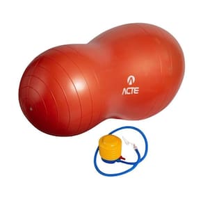 Bola Feijão Ginástica 65Cm Laranja Para Pilates Bombar De Ar