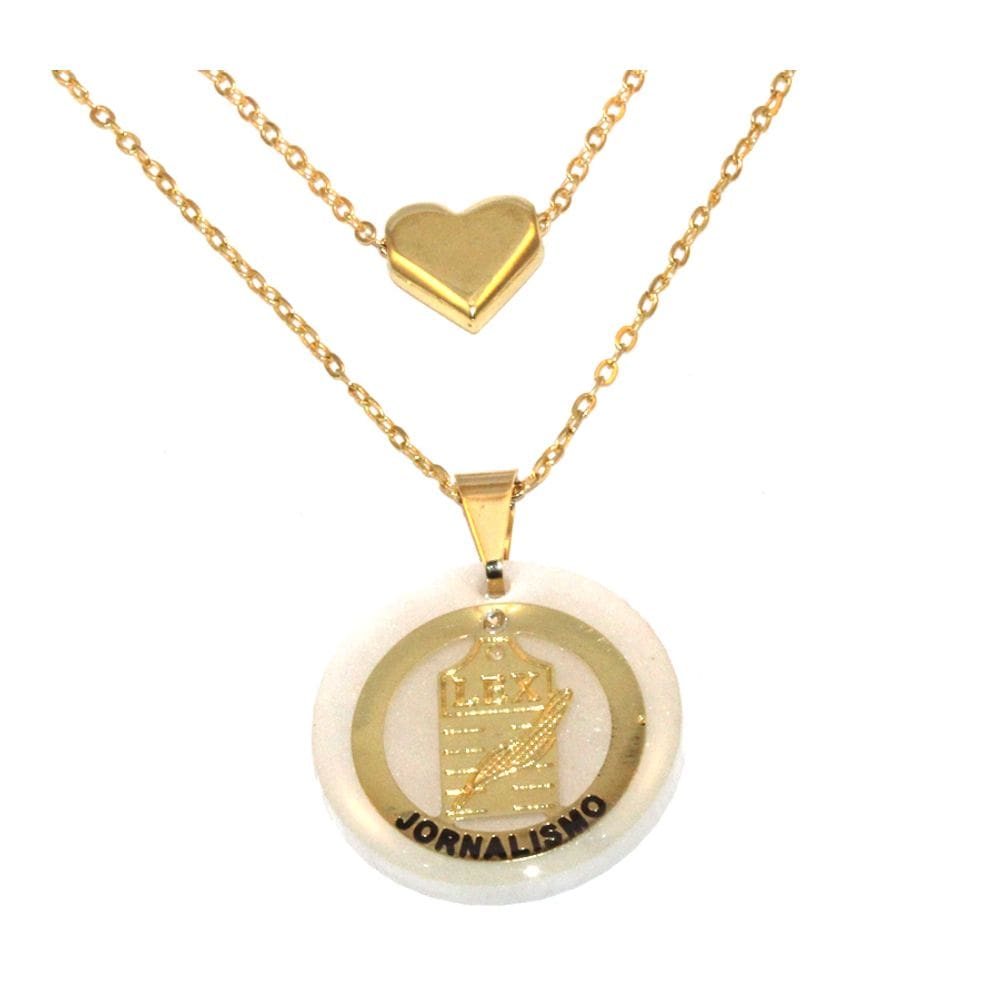 Colar Cordão Duplo Profissão Jornalismo Folheado 18k