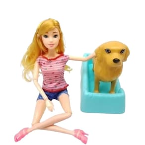 Boneca Doce Amiga Com Cachorrinho Ideal Para Presente