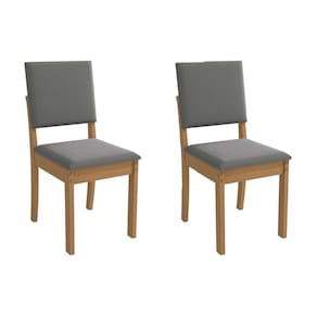 Cadeira Sala de Jantar Luna 2CAD160 Madeirado Kit 2 Un Canela/Suede Cinza - Kappesberg