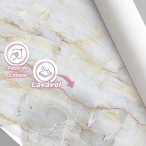 Papel De Parede Painel 3D Mármore Calacata Com Bege 1,5M