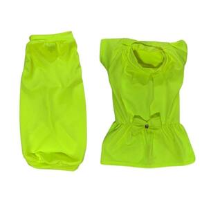 Kit Roupas Para Pet Camiseta E Vestido Neon Amarelo Eg