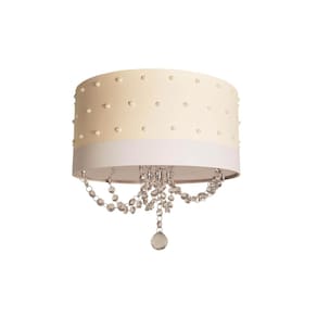 Luminária Infantil Quarto Menina Pérolas Com Cristal Cru