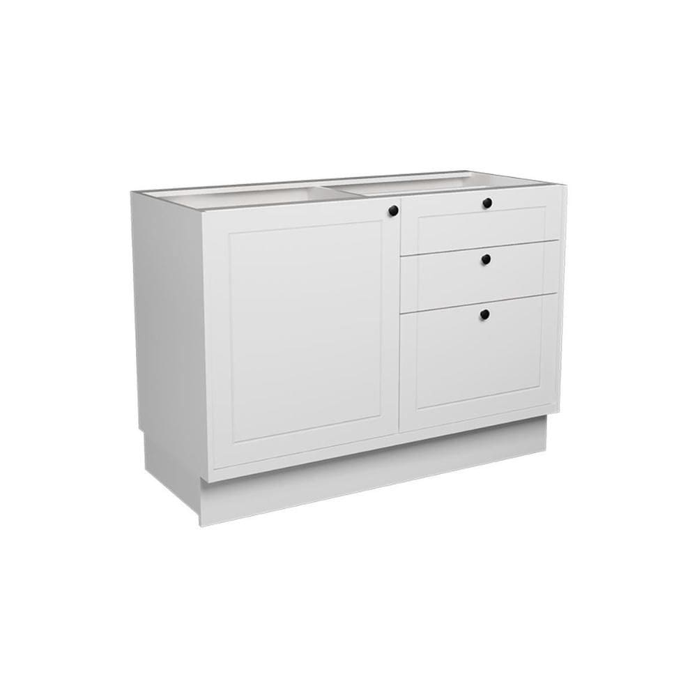 Balcão de Cozinha Évora PH 3117 c/ 1 Porta e 3 Gavetas s/ Tampo 120cm Branco - Herval