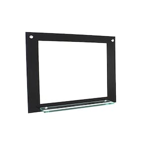 Espelho Para Banheiro Com Prateleira 80Cm Preto