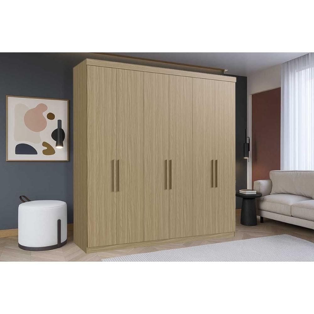 Guarda Roupa Casal 6 Portas c/ 2 Gavetas PH 1707 Cedro - Herval