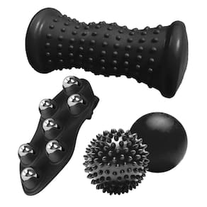 Conjunto de recuperação de massagem EDX de 4 peças com luva massageadora portátil