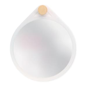 Espelho Decorativo Adnet Flat Branco Off White 40 Cm Redondo