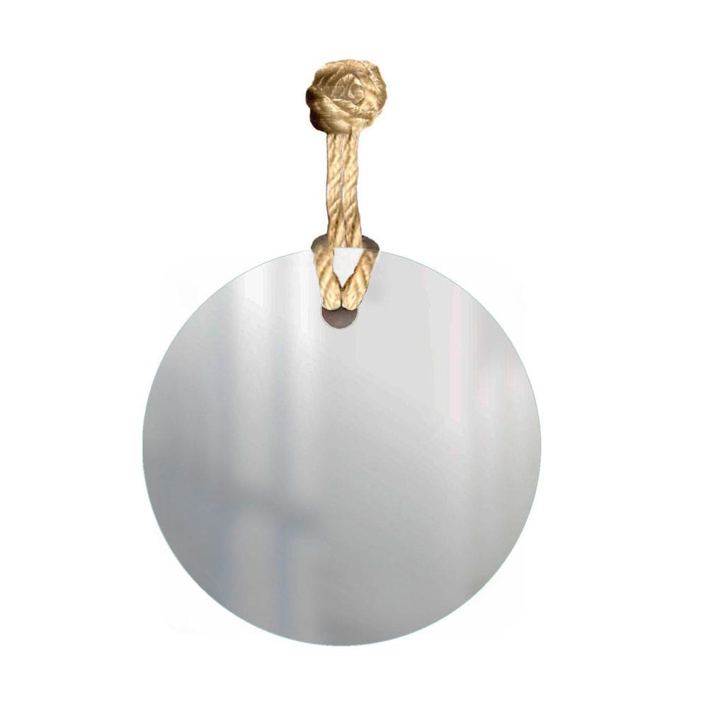 Espelho Decorativo Tie Alça Sisal Natural 50 Cm Redondo