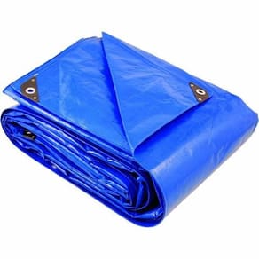 Lona azul 4x3,5 mt cinta de reforço + argolas com 350micra