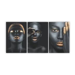 Quadros Decorativos Mosaico Mulheres Negras Maquiagem