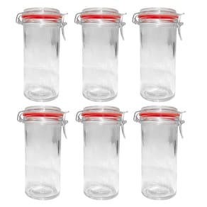 Kit 6 Potes Hermético Vidro Trava Metal 1500Ml Class Home
