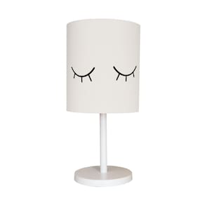 Abajur Infantil Olhinho Base Branca Cúpula 20X43 Branco