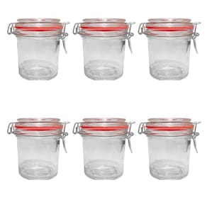 Kit 6 Potes Hermético Vidro Trava Metal 300Ml Class Home