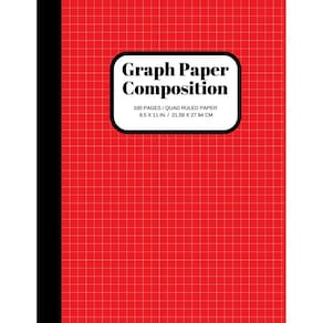 Caderno de composição: papel milimetrado, quadriculado, 100 folhas