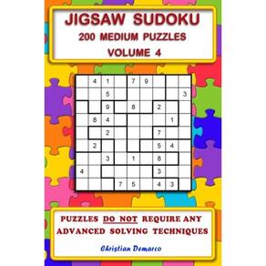 Livro de Quebra-Cabeças Genérica Jigsaw Sudoku 200 Medium Puzzles Vol. 4