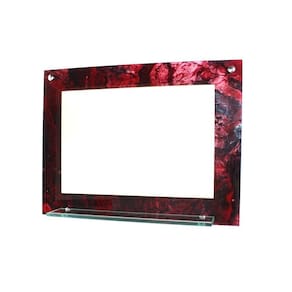 Espelho Banheiro Prateleira 60Cm X 45Cm Mármore Avermelhado