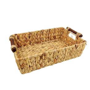 Bandeja De Fibra Natural Reta 13X44X28Cm Decorativa Gg