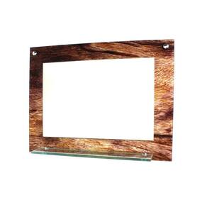 Espelho Banheiro Com Prateleira 60Cm X 45Cm Madeira Rustica