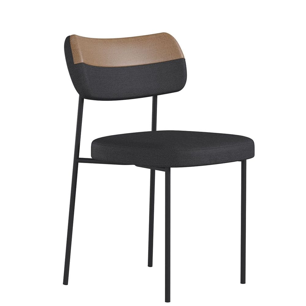 Cadeira Estofada Mila Para Sala Jantar Gourmet em Aço-EdeCasaMoveis