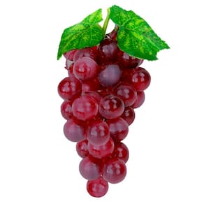Cacho De Uva Avermelhada Fruta Artificial De Silicone 18cm