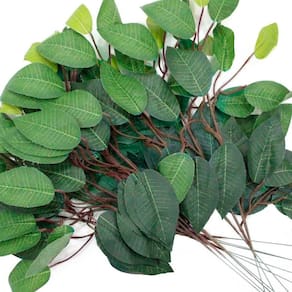 24 Galhos Decoração Arranjo Fícus Artificial Planta Decorativa 42cm