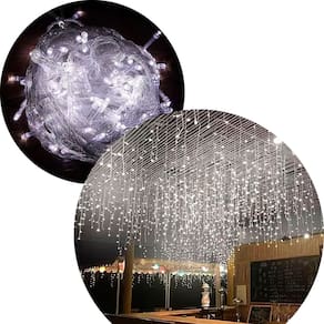 Pisca Cascata Cortina Natal 780 LEDs Luz Branca De 220V 5x3m