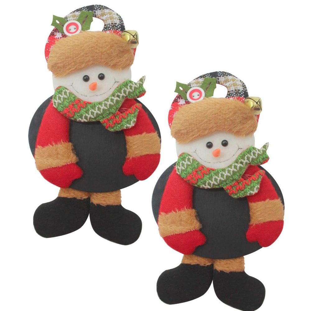 Kit 10 Enfeite Pendente Natal Com Lousa Boneco De Neve 18cm