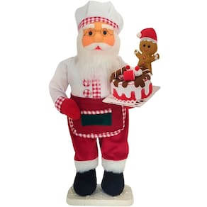 Boneco Natalino Papai Noel Confeiteiro Cozinha Chefe De 50cm
