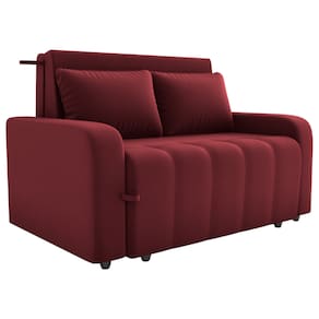 Sofa Cama 2 Lugares 138 cm Amora New Veludo E432 Vermelho Milani Store