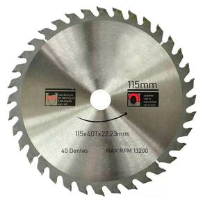 Kit 2 Discos De Serra Circular Com 40 Dentes 4-1/2" 115mm Para Madeira