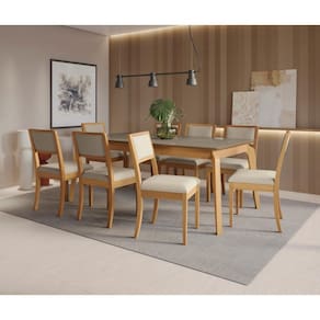 Conjunto Sala de Jantar Madeira Maciça 8 Cadeiras Kappesberg